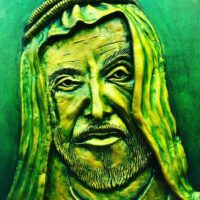 Sheikh Zayed bin Sultan Al Nahyan Paint Sculpture by Hazem The Iraqi artist - Image 2