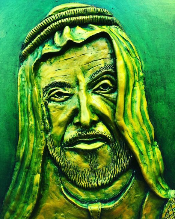 Sheikh Zayed bin Sultan Al Nahyan Paint Sculpture by Hazem The Iraqi artist