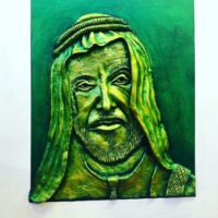 Sheikh Zayed bin Sultan Al Nahyan Paint Sculpture by Hazem The Iraqi artist - Image 3
