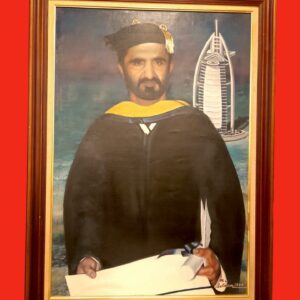 Sheikh Mohammed Bin Rashid Al Maktoum Graduation Painting by M. Saleem