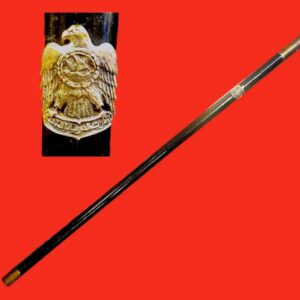 Black Wooden Stick With Emirates Logo and Brass Edges