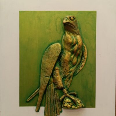 Heritage Falcon Paint Sculpture by Hazem The Iraqi artist